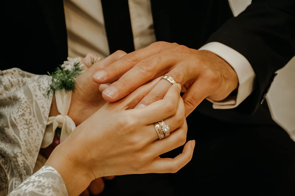 Woman Wearing Wedding Ring On Middle Finger