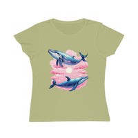 T-shirt classique en coton biologique couple de baleines