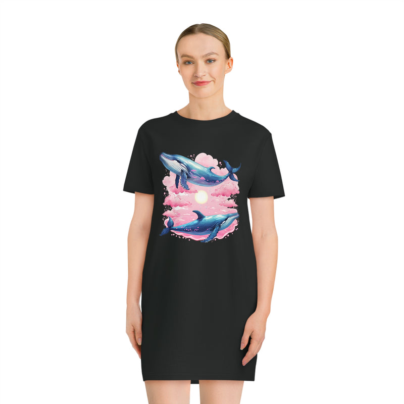 Whale Couple Organic Cotton T-Shirt Dress