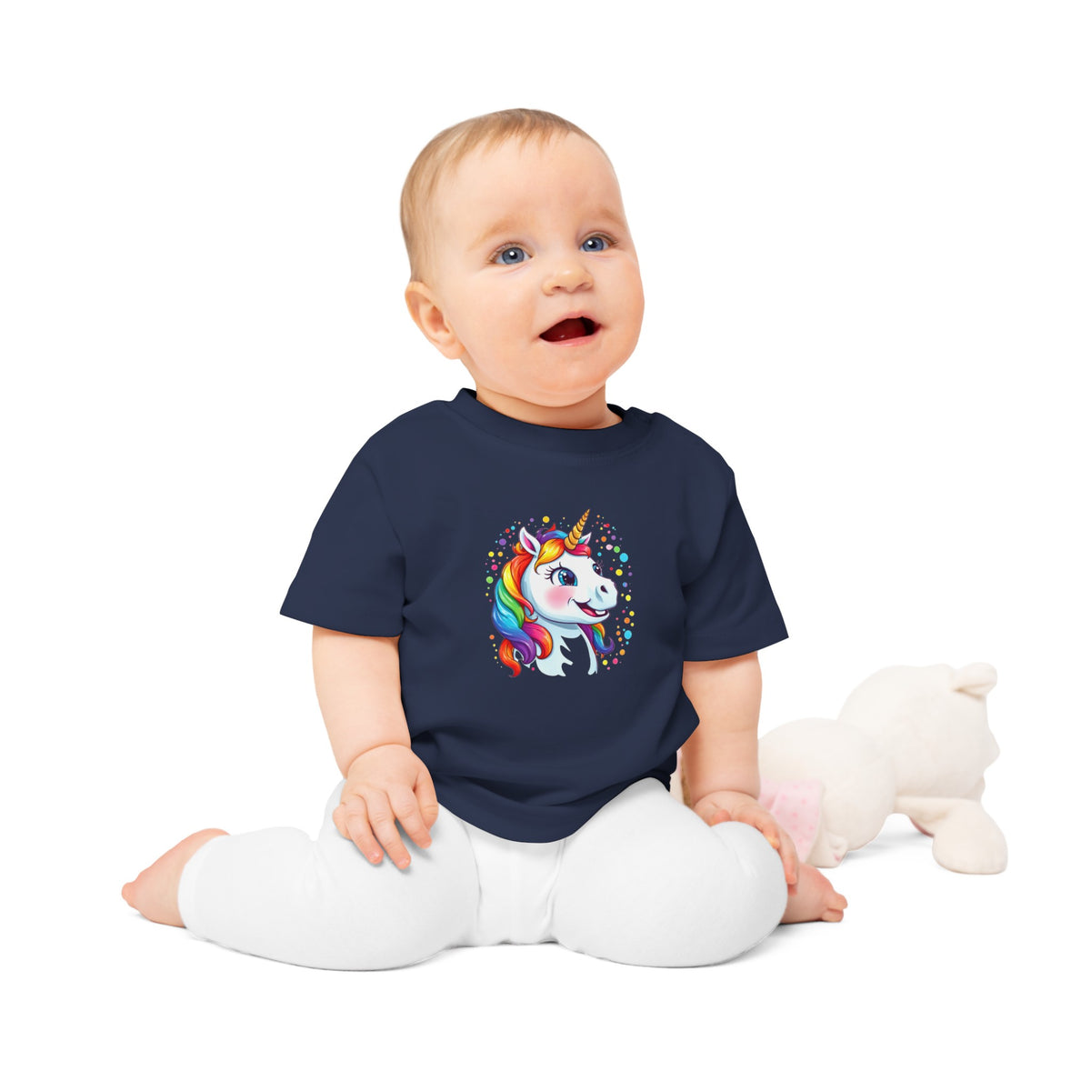 Baby-T-Shirt aus Bio-Baumwolle mit Einhorn