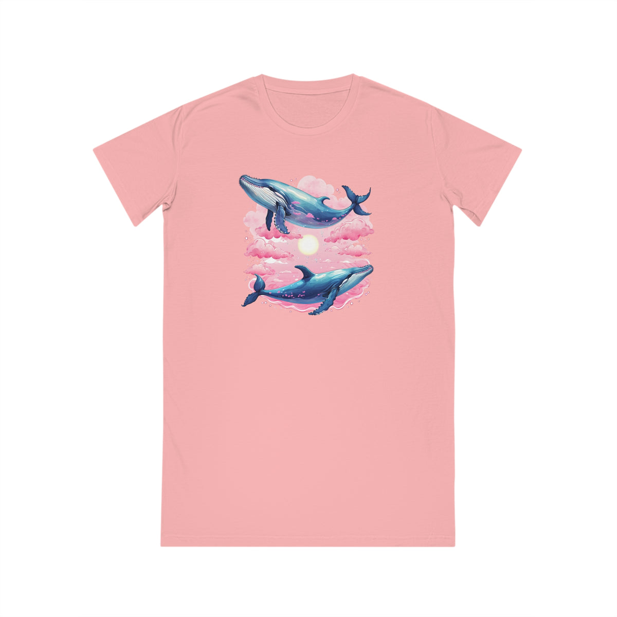 Whale Couple Organic Cotton T-Shirt Dress