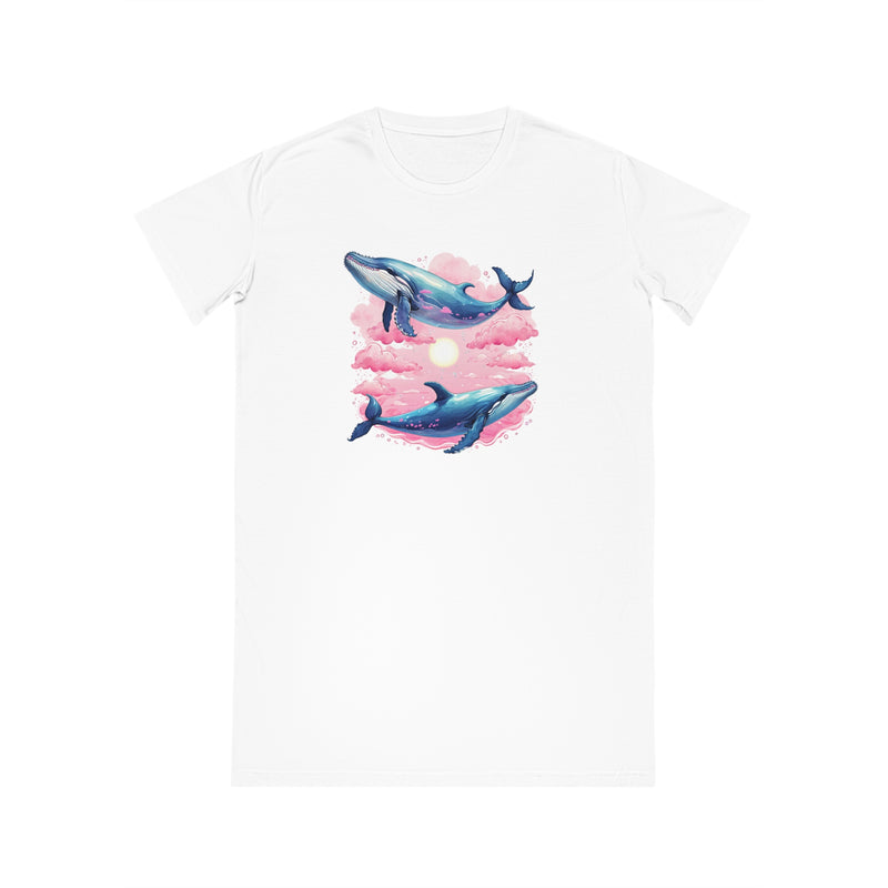 Whale Couple Organic Cotton T-Shirt Dress