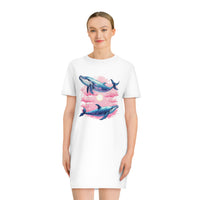 Whale Couple Organic Cotton T-Shirt Dress