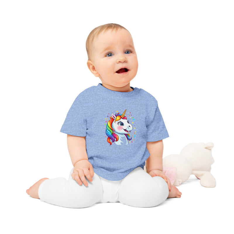 Baby-T-Shirt aus Bio-Baumwolle mit Einhorn