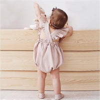 Playful Organic Cotton Baby Girl Ruffle Romper