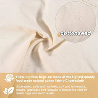 Nut Milk Bag Reusable Organic Cotton For Straining