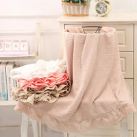 Ruffled Organic Cotton Muslin Swaddle Baby Blanket