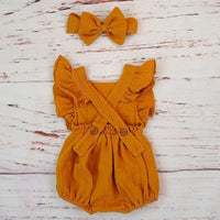 Playful Organic Cotton Baby Girl Ruffle Romper