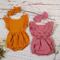 Playful Organic Cotton Baby Girl Ruffle Romper