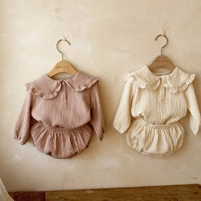 Ruffled Organic Cotton Baby Girl Clothing Set