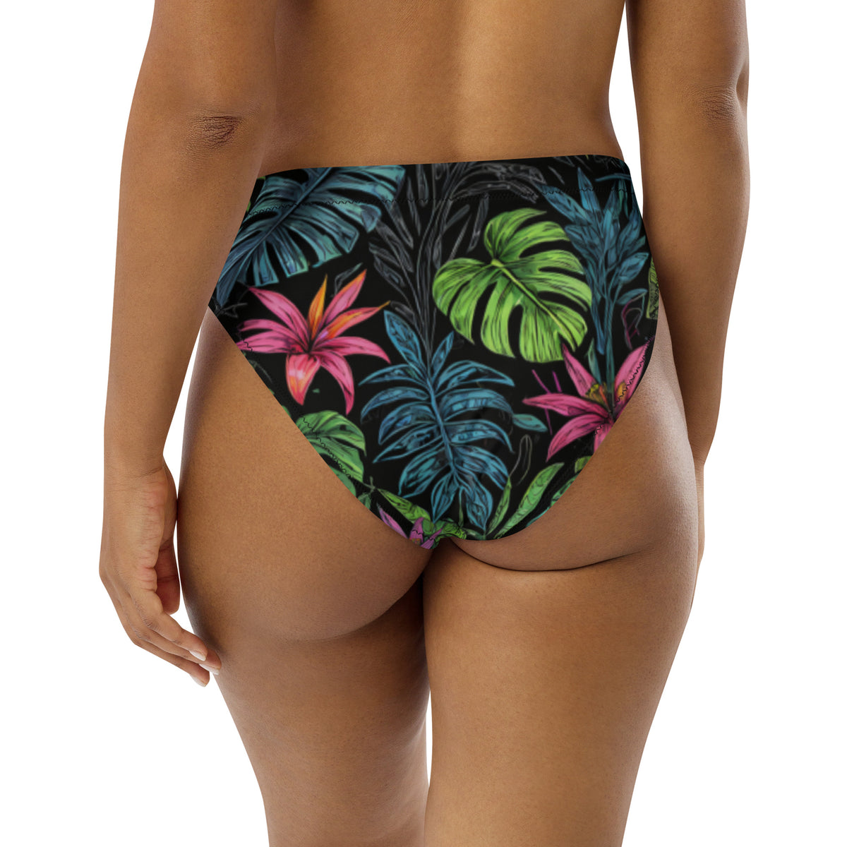 Tropical Forest Recycled High-Waisted Bikini Bottom