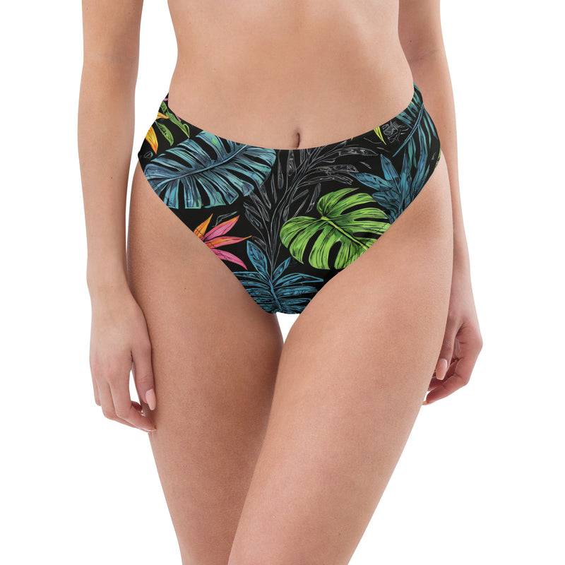 Tropical Forest Recycled High-Waisted Bikini Bottom