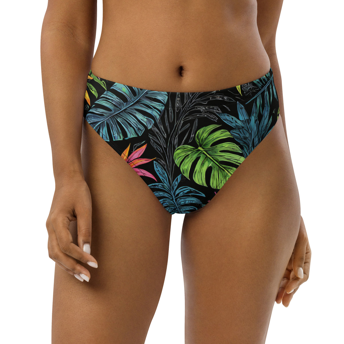 Tropical Forest Recycled High-Waisted Bikini Bottom