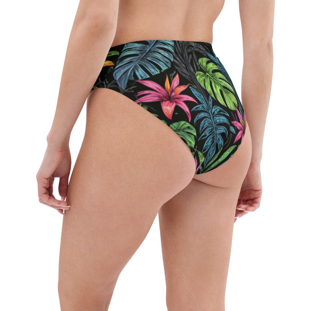 Tropical Forest Recycled High-Waisted Bikini Bottom