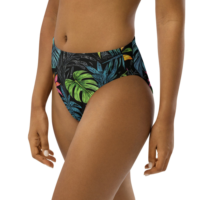 Tropical Forest Recycled High-Waisted Bikini Bottom