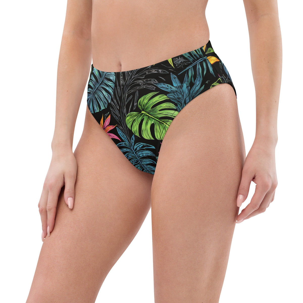 Tropical Forest Recycled High-Waisted Bikini Bottom