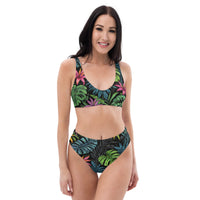 Bikini taille haute recyclé forêt tropicale