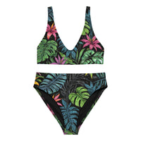 Tropical Forest Recycled High-Waisted Bikini