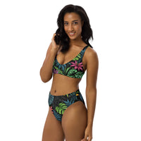 Bikini taille haute recyclé forêt tropicale