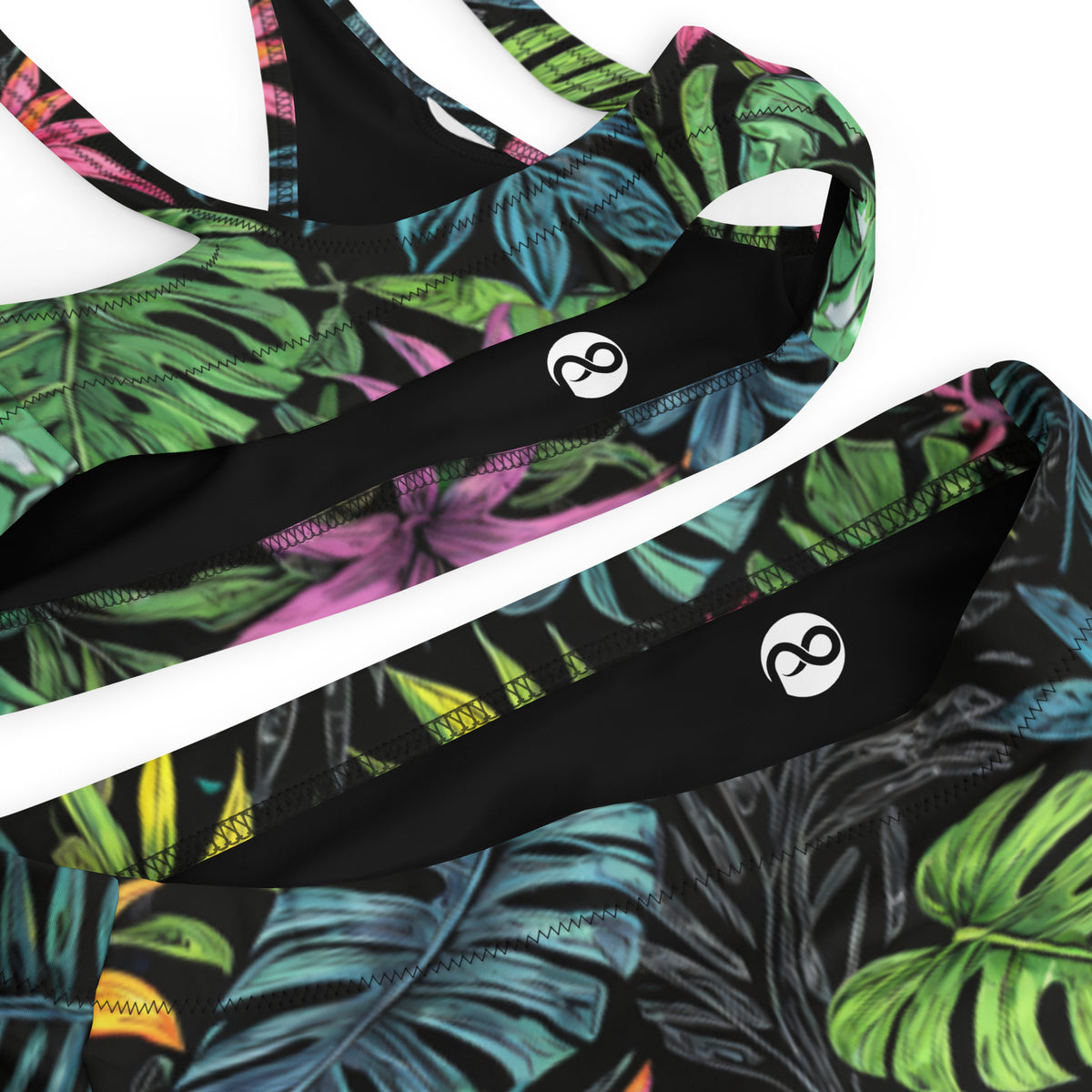 Bikini taille haute recyclé forêt tropicale