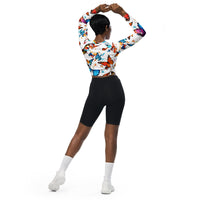 Butterfly Recycled Long-Sleeve Crop Top