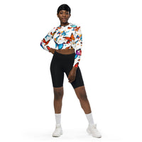 Butterfly Recycled Long-Sleeve Crop Top