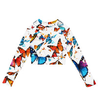 Butterfly Recycled Long-Sleeve Crop Top