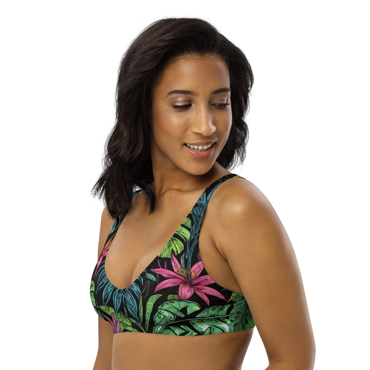 Tropical Forest Recycled Padded Bikini Top