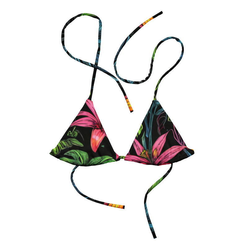 String-Bikinioberteil aus recyceltem Material „Tropical Forest“