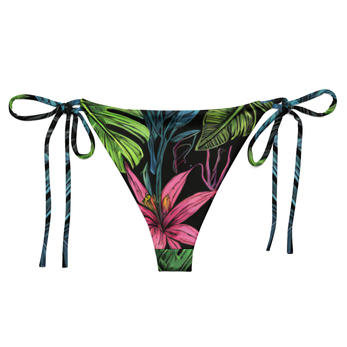 Tropical Forest Recycled String Bikini Bottom