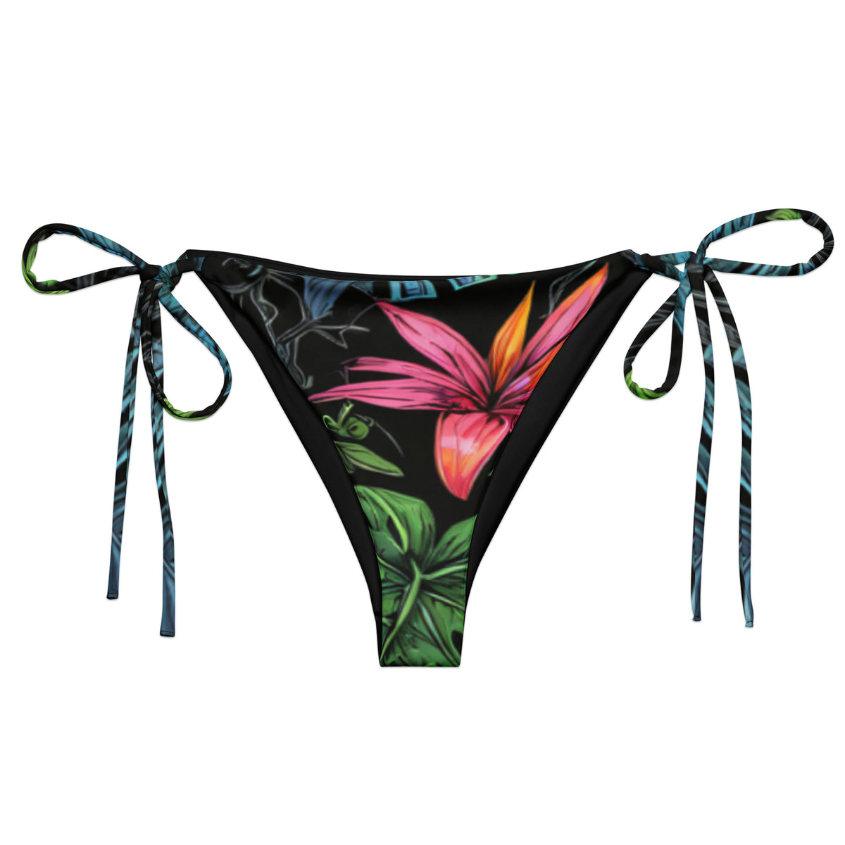 Tropical Forest Recycled String Bikini Bottom