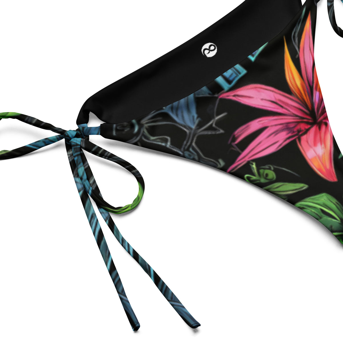 String-Bikinihose aus recyceltem Material „Tropical Forest“