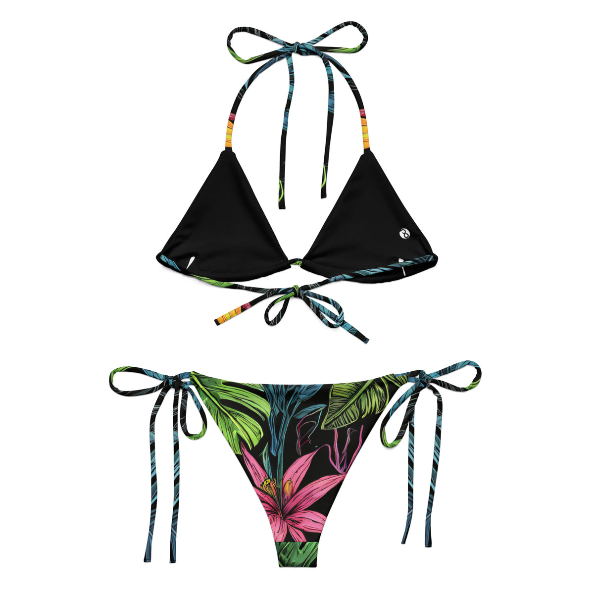 Bikini à cordes recyclées forêt tropicale