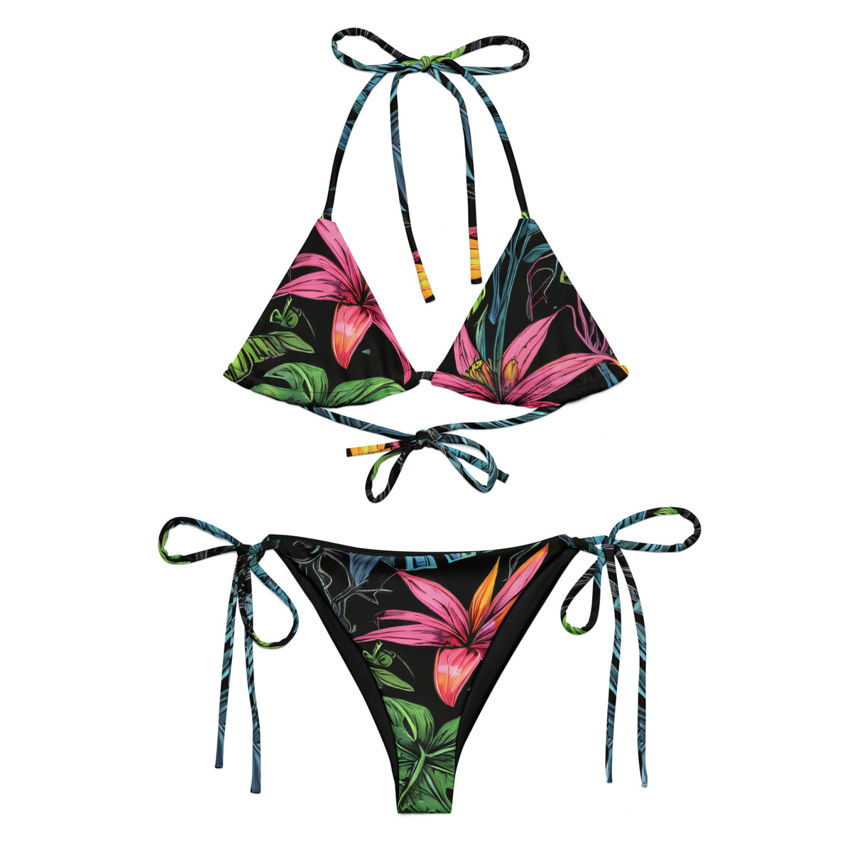 Tropischer Wald Recycelter String-Bikini