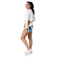 Sportshorts aus recyceltem Material mit Schmetterlings-Print