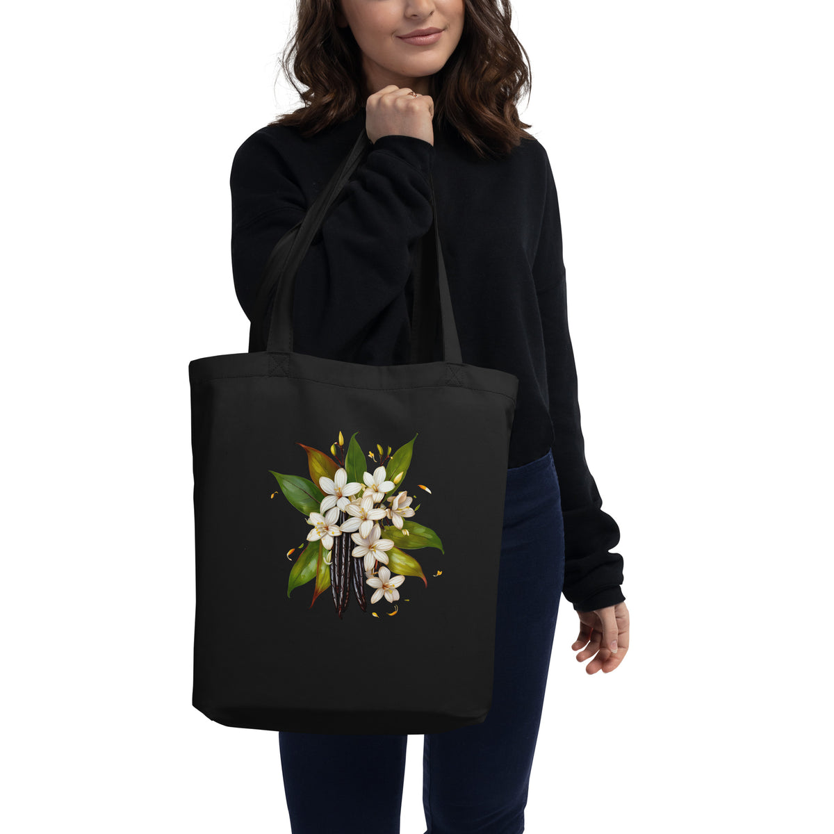 Sac fourre-tout bouquet de vanille en coton biologique Canva réutilisable