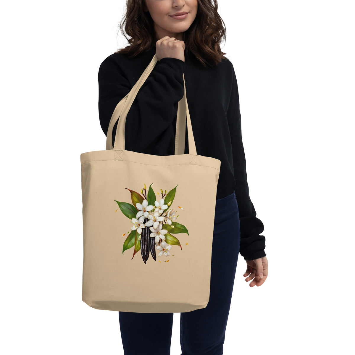 Sac fourre-tout bouquet de vanille en coton biologique Canva réutilisable