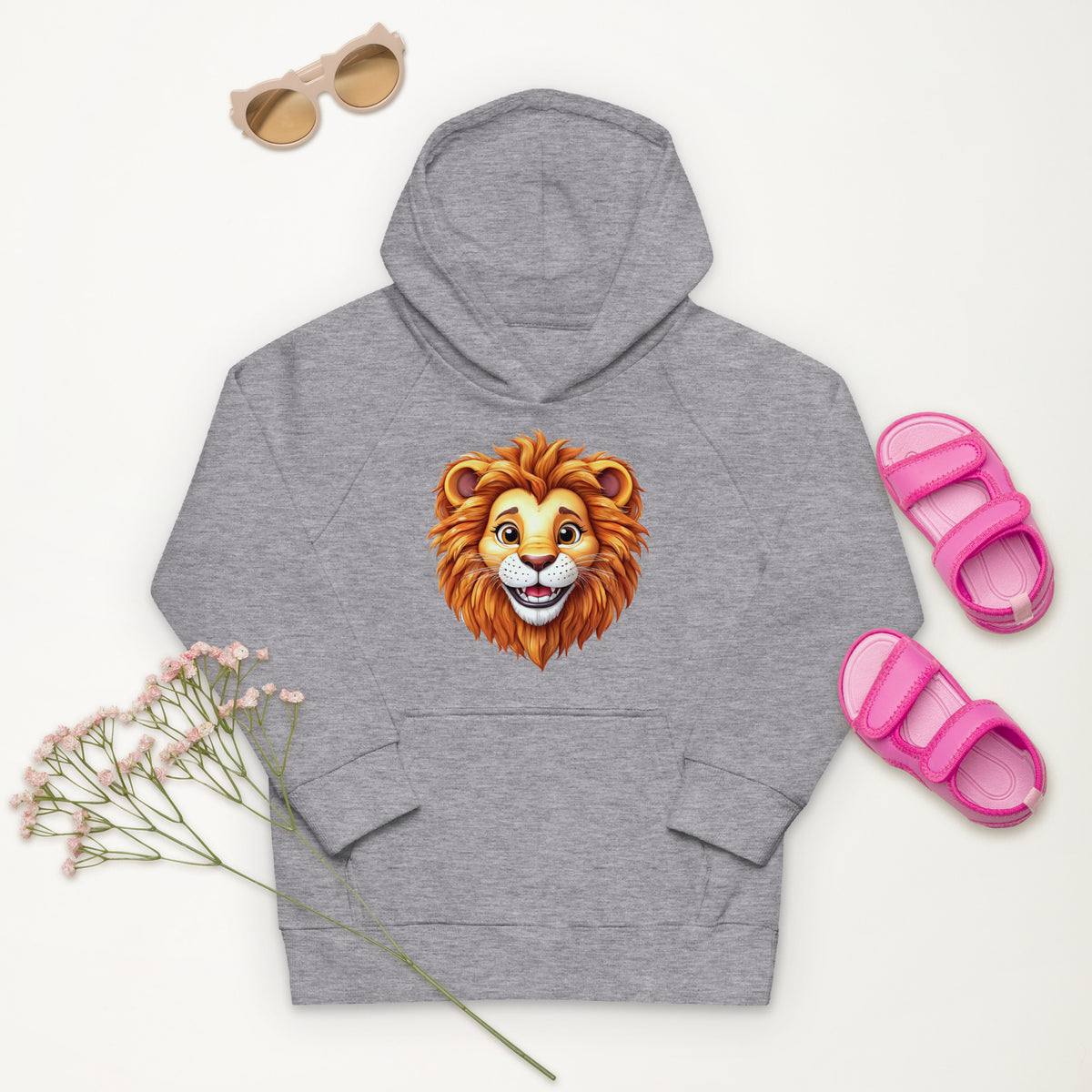 Sweat à capuche enfant Lion en coton biologique