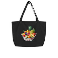 Grand sac fourre-tout en coton biologique Corbeille de fruits