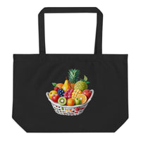 Grand sac fourre-tout en coton biologique Corbeille de fruits