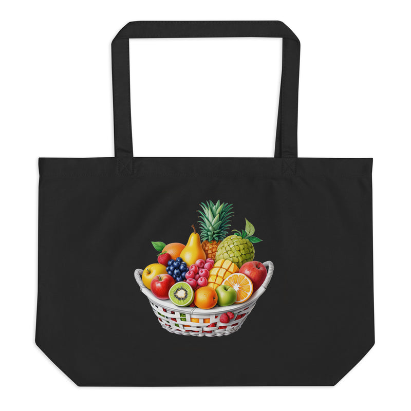 Fruit Basket Large Organic Cotton Tote Bag