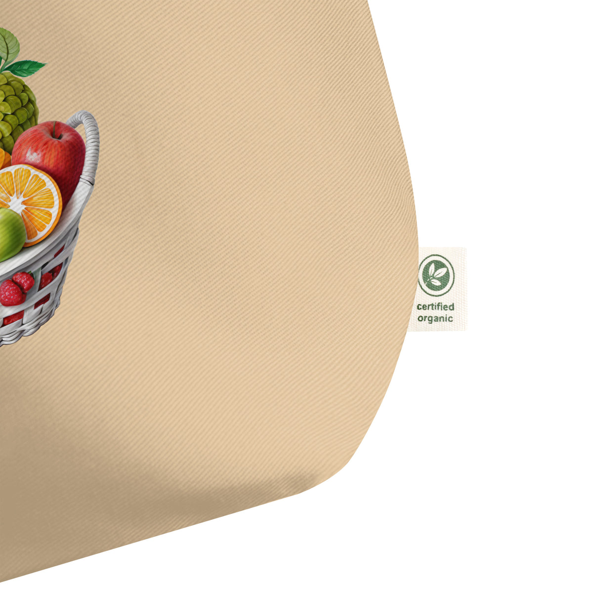 Grand sac fourre-tout en coton biologique Corbeille de fruits