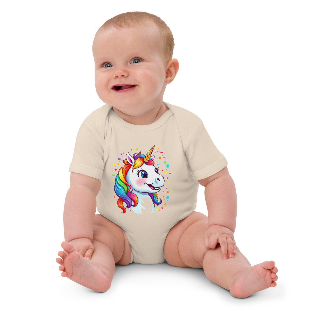 Baby-Body aus Bio-Baumwolle mit Einhorn-Motiv