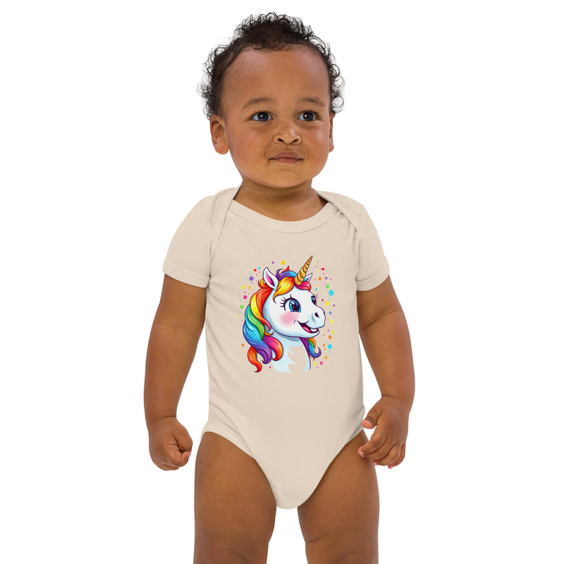 Baby-Body aus Bio-Baumwolle mit Einhorn-Motiv