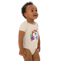 Baby-Body aus Bio-Baumwolle mit Einhorn-Motiv