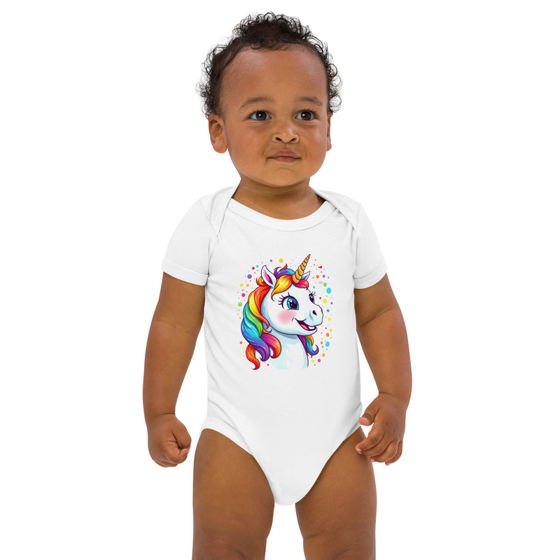 Baby-Body aus Bio-Baumwolle mit Einhorn-Motiv