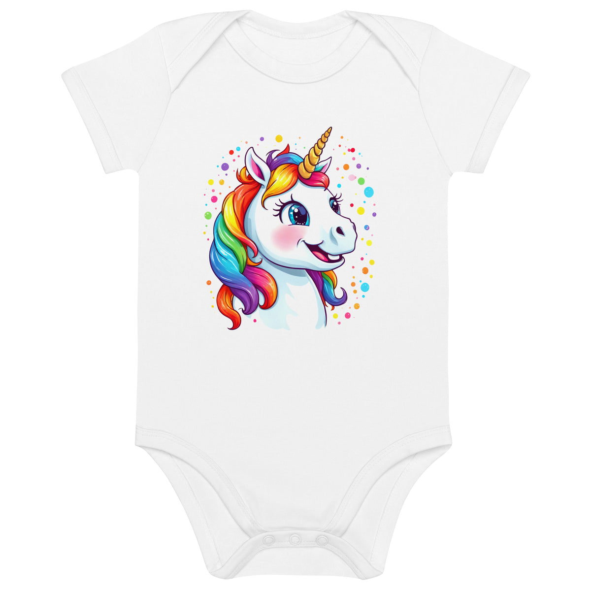 Baby-Body aus Bio-Baumwolle mit Einhorn-Motiv