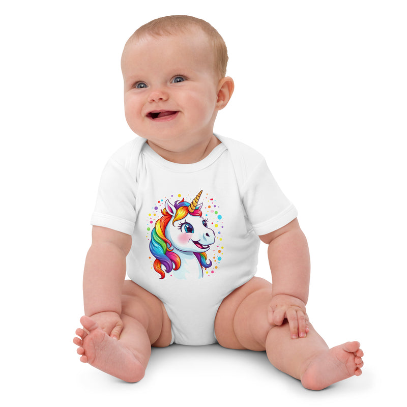 Baby-Body aus Bio-Baumwolle mit Einhorn-Motiv