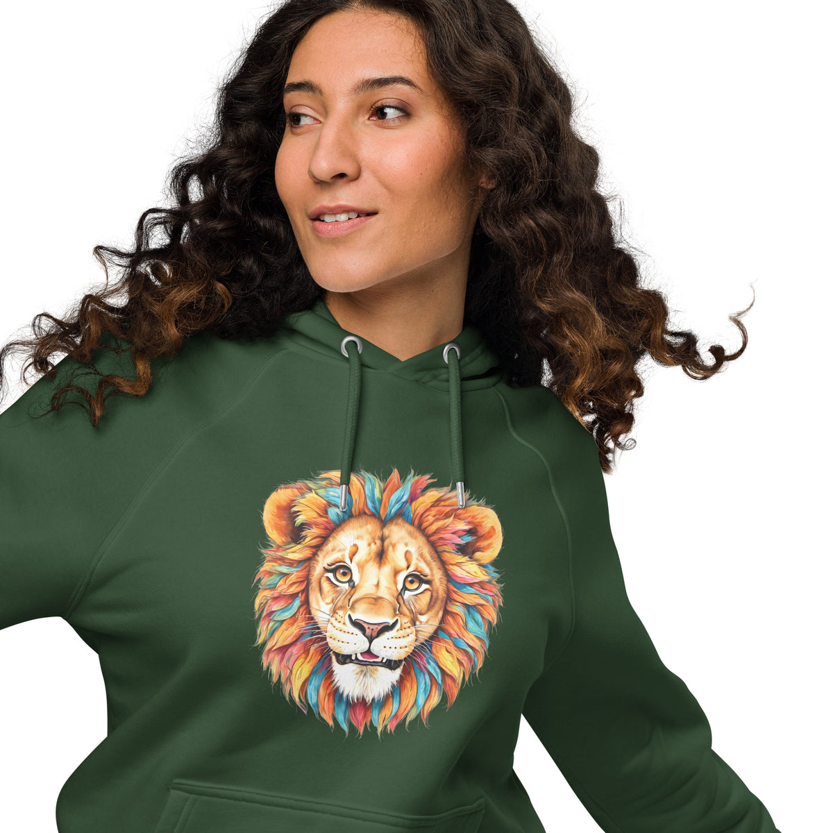 Sweat à capuche en coton biologique Blue Lion