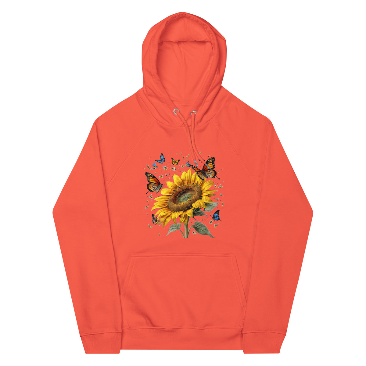 Hoodie aus Bio-Baumwolle mit Schmetterlings- und Blumenmotiv